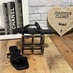 Azalea Wang Stetson Black Sandals Sz 10 Flats Slip Ons NEW
New without tags